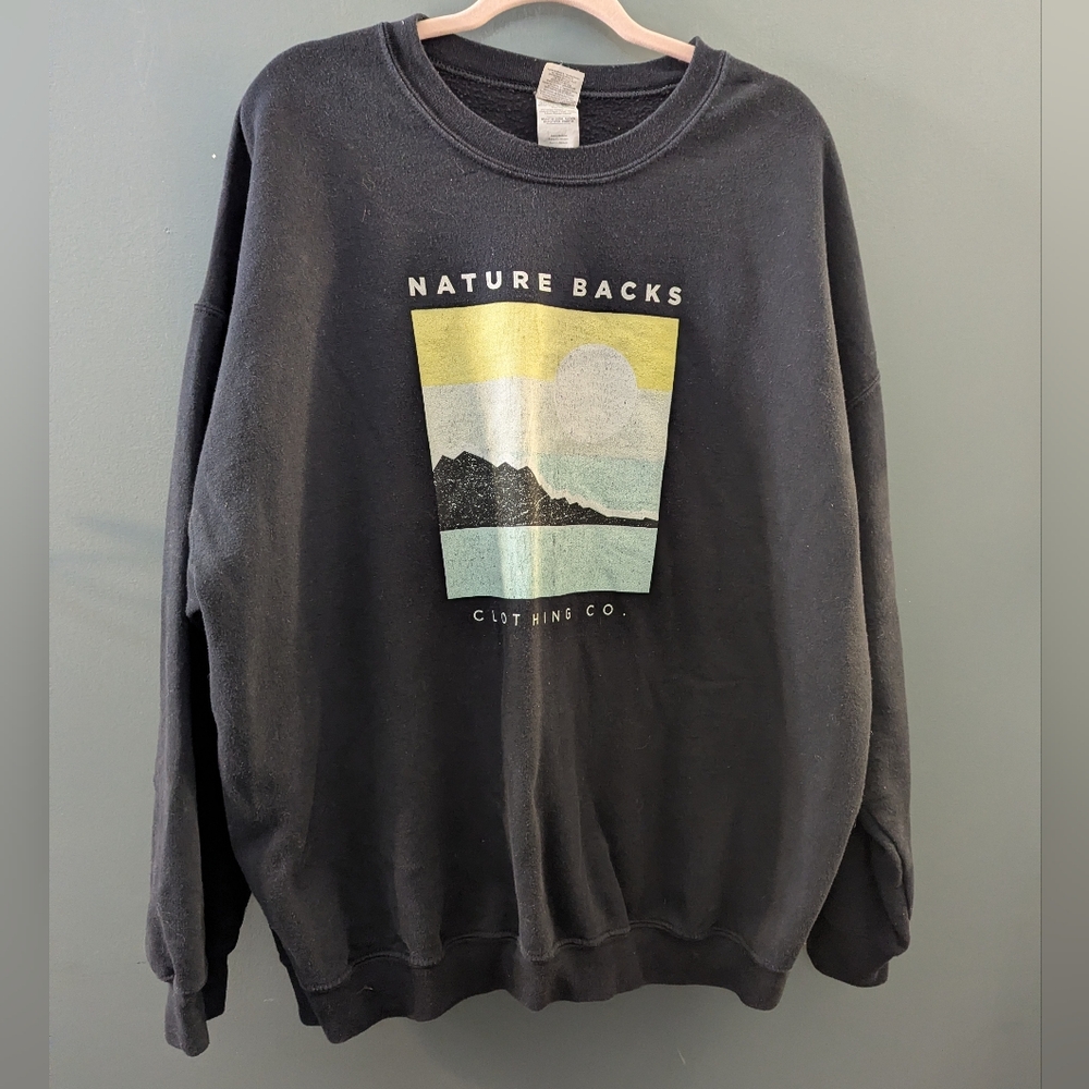 Nature Backs Graphic Crewneck Sweatshirt Women's Size 2XL